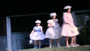 Three Sisters In Pretty Easter Dresses-1964 Vintage 8mm Film